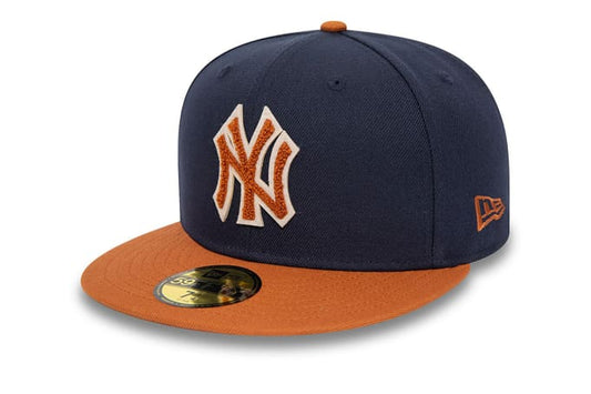 NY YANKEES 59FIFTY FITTED CAP NAVY ORANGE